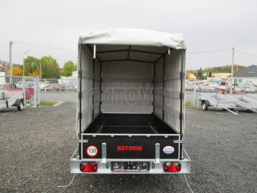 Přívěs za osobní auto s plachtou ZV 26 750kg N1 M 2,50x1,30/1,57 šedá plachta