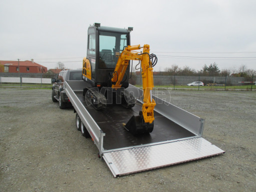 Hydraulicky sklopný přívěs valník s nájezdným čelem AD 2,7T 4,17x2,09/0,35 POČ