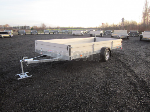 Nebrzděný univerzální jednoosý valník BGS 750kg N1 4,50x1,84/0,35 zesílená náprava