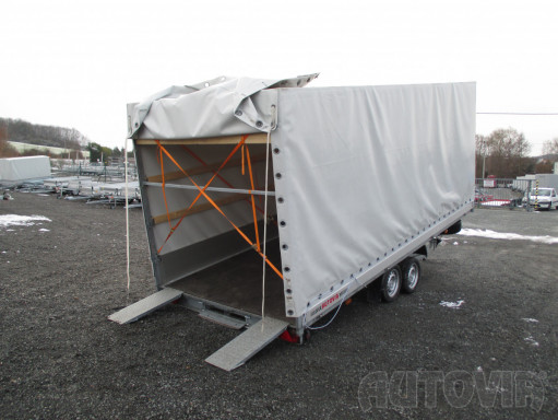 Bazarový sklopný přívěs AD 2,7T 5,17x2,09/2,10 s plachtou*SPZ nájezdy č.2