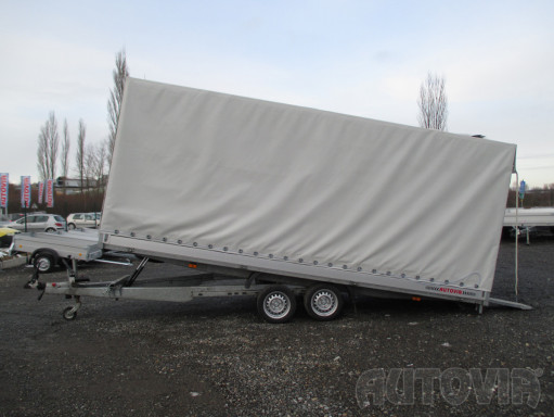 Bazarový sklopný přívěs AD 2,7T 5,17x2,09/2,10 s plachtou*SPZ nájezdy č.3
