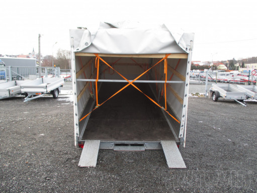 Bazarový sklopný přívěs AD 2,7T 5,17x2,09/2,10 s plachtou*SPZ nájezdy č.4