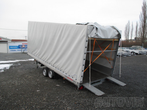 Bazarový sklopný přívěs AD 2,7T 5,17x2,09/2,10 s plachtou*SPZ nájezdy č.5