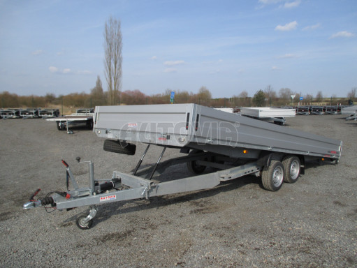 Hydraulicky sklopný přívěs pro přepravu aut AD 5 2,7T 5,17x2,09 valník** bazar č.1