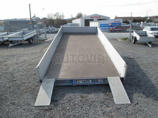 Hydraulicky sklopný přívěs pro přepravu aut AD 5 2,7T 5,17x2,09 valník** bazar č.24