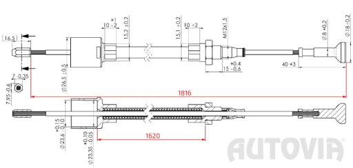 Lanovod brzdový AL-KO Profi Long life 1620/1816 mm rychlomont. (s čočkou) č.3