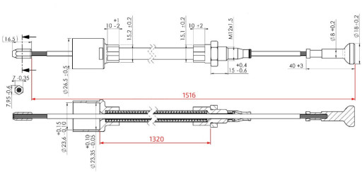Lanovod brzdový AL-KO Profi Long life 1320/1516 mm rychlomont. (s čočkou) č.2