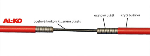 Lanovod brzdový AL-KO Profi Long life  530/726 mm rychlomont. (s čočkou) č.4