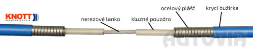 Lanovod brzdový KNOTT nerez 1230/1440 mm, závit M8 č.4