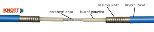 Lanovod brzdový KNOTT nerez 1030/1240 mm, závit M8 č.4