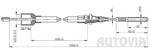 Lanovod brzdový pro 3062/3081 AL-KO 1100/1360 mm, závit M10 č.4