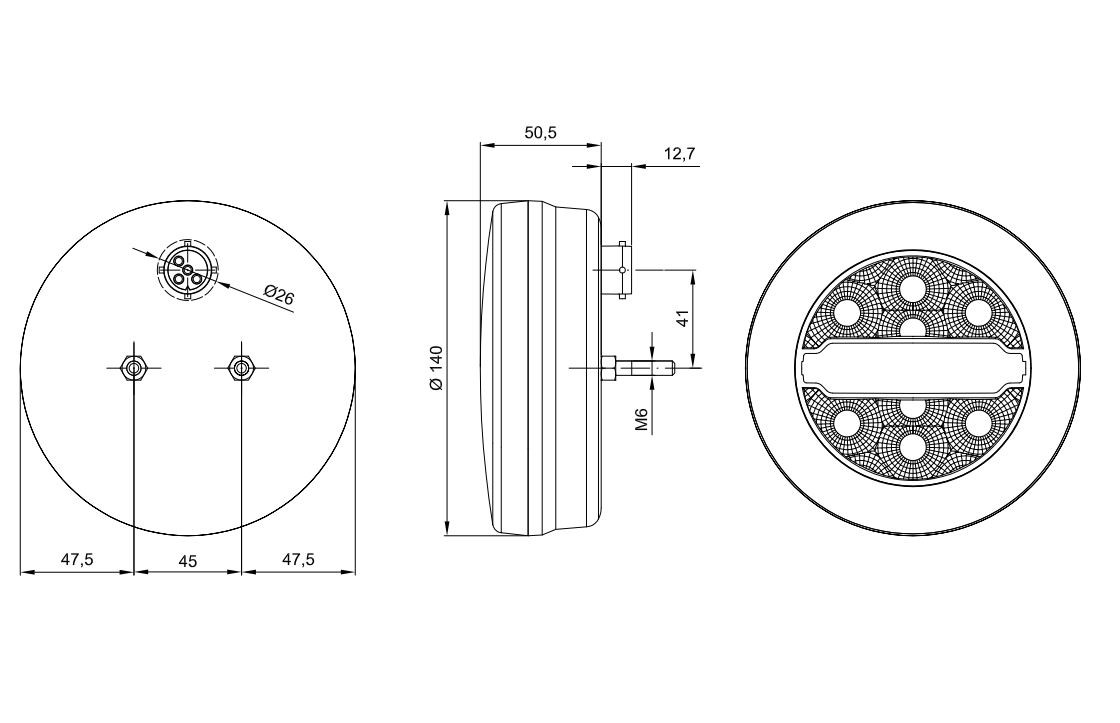 Svítilna Fristom FT-113 sdružená LED 12-36V, L/P-BL/BR/KO, baj5 č.5