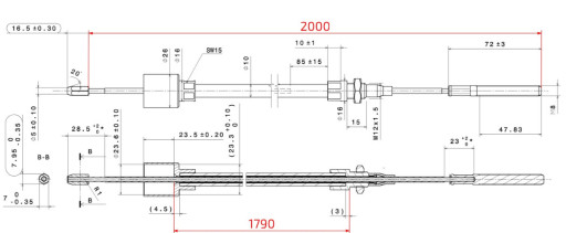 Lanovod brzdový AL-KO Profi Long life 1790/2000 mm, závit M8 č.4