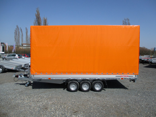 Sklápěcí přívěs na auta AD 3,5T B3 4,50x2,09/2,0m  valník 1350