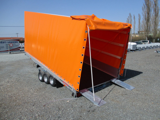 Sklápěcí přívěs na auta AD 3,5T B3 4,50x2,09/2,0m  valník 1350