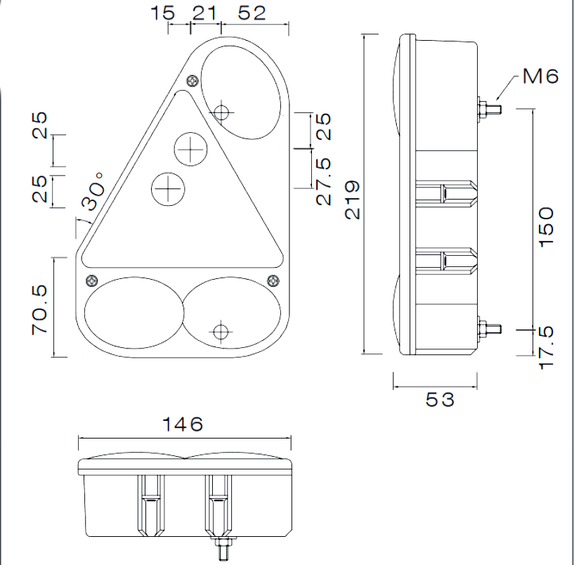Svítilna Aspöck Earpoint III sdružená, P-BL/BR/KO/CO, baj5 č.4