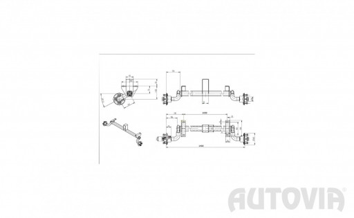 Náprava KNOTT VG 7 (750 kg) b=1000 mm, c=1430 mm, 100x4, patky 94 č.2