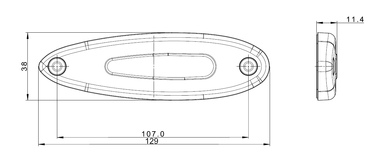 Svítilna přední obrysová LED Fristom FT-076, 12-36V, kabel QS75 č.5