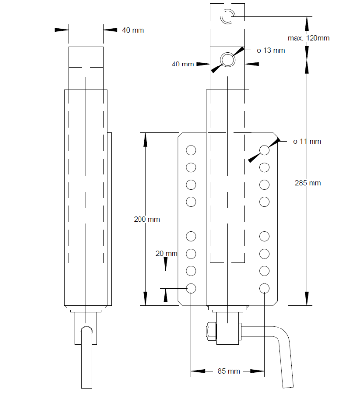 Výsuvná opěra heverová č.3