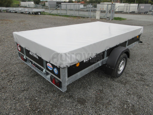 Naklápěcí nebrzděný PROFI přívěs ZV 31 750kg N1 skl 3,01x1,54/0,30 zes. náprava POČ plachta