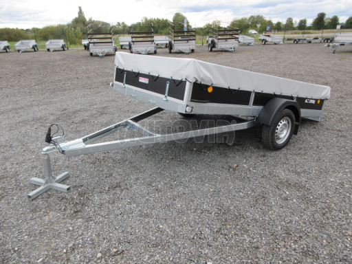Naklápěcí nebrzděný PROFI přívěs ZV 31 750kg N1 skl 3,01x1,54/0,30 zes. náprava POČ plachta
