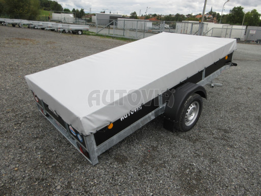 Naklápěcí nebrzděný PROFI přívěs ZV 31 750kg N1 skl 3,01x1,54/0,30 zes. náprava POČ plachta