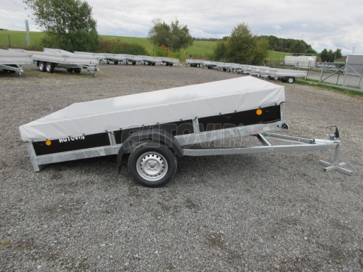 Naklápěcí nebrzděný PROFI přívěs ZV 31 750kg N1 skl 3,01x1,54/0,30 zes. náprava POČ plachta