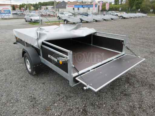 Naklápěcí nebrzděný PROFI přívěs ZV 31 750kg N1 skl 3,01x1,54/0,30 zes. náprava POČ plachta
