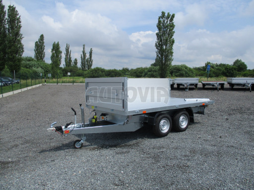 Třístranný sklopný přívěs s nástavbou bočnic ATS 3SKS 2,7T 3,32x1,70/0,70 ECO ZN v elektrice