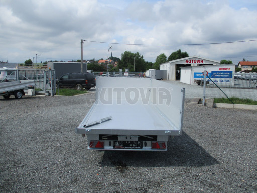 Třístranný sklopný přívěs s nástavbou bočnic ATS 3SKS 2,7T 3,32x1,70/0,70 ECO ZN v elektrice