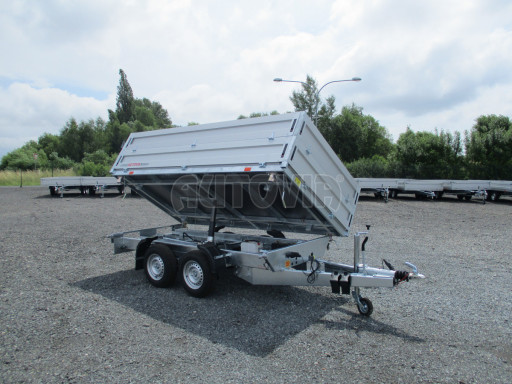 Třístranný sklopný přívěs s nástavbou bočnic ATS 3SKS 2,7T 3,32x1,70/0,70 ECO ZN v elektrice