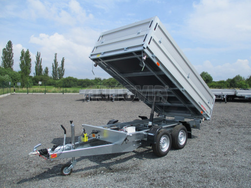 Třístranný sklopný přívěs s nástavbou bočnic ATS 3SKS 2,7T 3,32x1,70/0,70 ECO ZN v elektrice