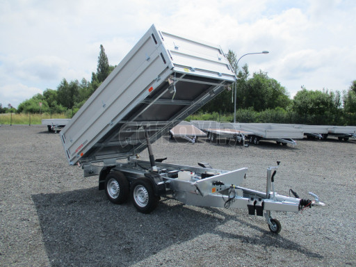 Třístranný sklopný přívěs s nástavbou bočnic ATS 3SKS 2,7T 3,32x1,70/0,70 ECO ZN v elektrice