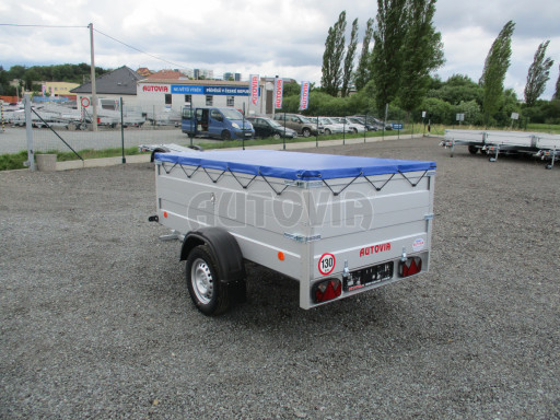 Jednoosý nebrzděný valník s nástavbou bočnic HD 8 750kg 2,27x1,25/0,70 nástavba + plachta č.2