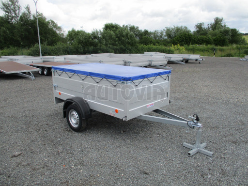 Jednoosý nebrzděný valník s nástavbou bočnic HD 8 750kg 2,27x1,25/0,70 nástavba + plachta č.8