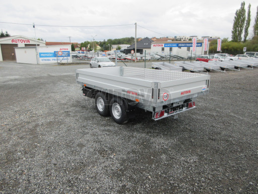 Třístranný sklopný přívěs ATS 3SKS 3,5T 3,32x1,70/0,35 ruč, atyp bočnice