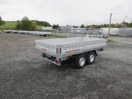 Třístranný sklopný přívěs ATS 3SKS 3,5T 3,32x1,70/0,35 ruč, atyp bočnice