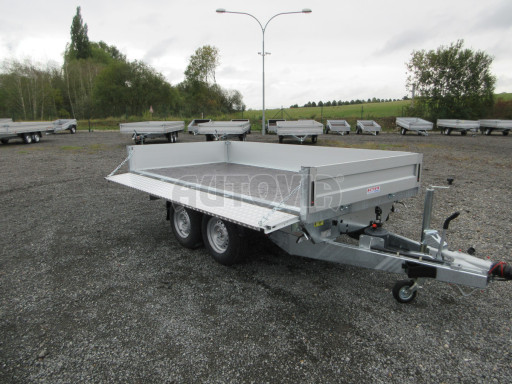Třístranný sklopný přívěs ATS 3SKS 3,5T 3,32x1,70/0,35 ruč, atyp bočnice