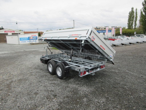 Třístranný sklopný přívěs ATS 3SKS 3,5T 3,32x1,70/0,35 ruč, atyp bočnice