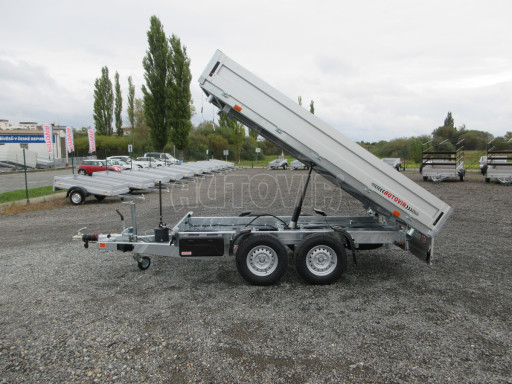 Třístranný sklopný přívěs ATS 3SKS 3,5T 3,32x1,70/0,35 ruč, atyp bočnice