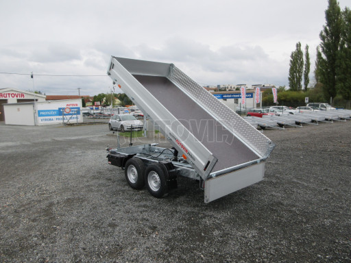 Třístranný sklopný přívěs ATS 3SKS 3,5T 3,32x1,70/0,35 ruč, atyp bočnice