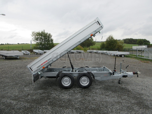 Třístranný sklopný přívěs ATS 3SKS 3,5T 3,32x1,70/0,35 ruč, atyp bočnice