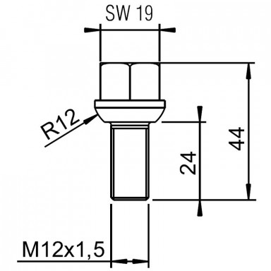 Šroub kolový M12x1,5x24 kulový 8.8 č.2