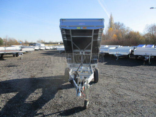 Sklápěcí přívěs DLT 1,3T 2,57x1,48/0,35 ruč, plech podlaha