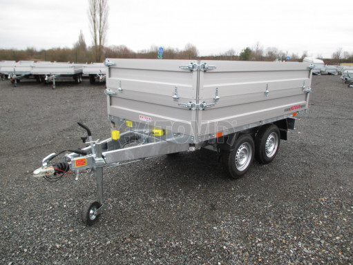 Sklápěcí přívěs DLT 2,7T 2,57x1,48/0,70 el, nástavba, ZN podlaha