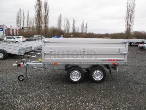 Sklápěcí přívěs DLT 2,7T 2,57x1,48/0,70 el, nástavba, ZN podlaha