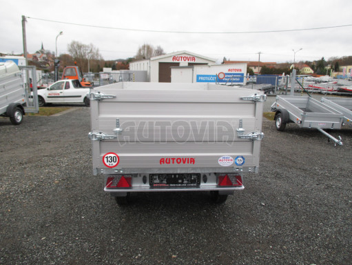 Sklápěcí přívěs DLT 2,7T 2,57x1,48/0,70 el, nástavba, ZN podlaha