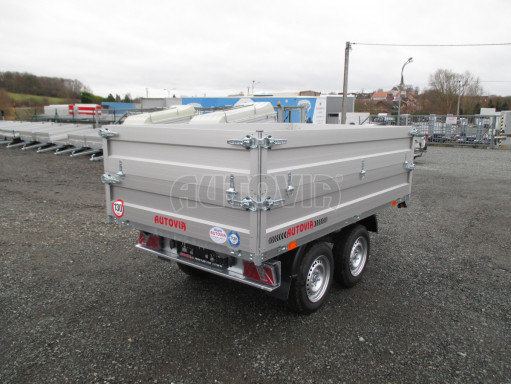 Sklápěcí přívěs DLT 2,7T 2,57x1,48/0,70 el, nástavba, ZN podlaha