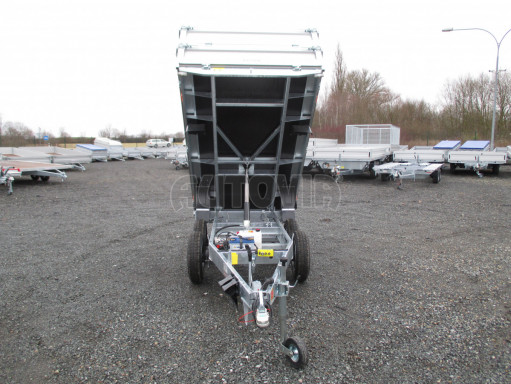 Sklápěcí přívěs DLT 2,7T 2,57x1,48/0,70 el, nástavba, ZN podlaha