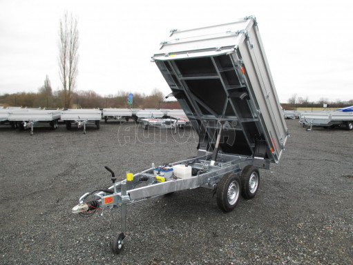 Sklápěcí přívěs DLT 2,7T 2,57x1,48/0,70 el, nástavba, ZN podlaha